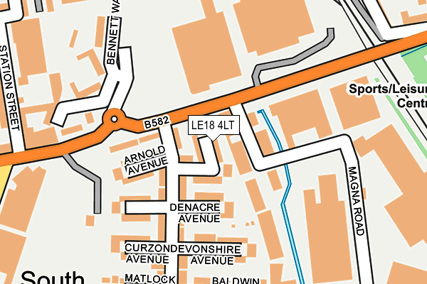 LE18 4LT map - OS OpenMap – Local (Ordnance Survey)