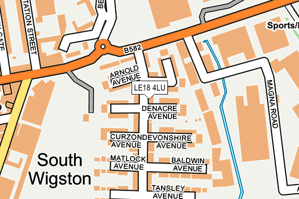 LE18 4LU map - OS OpenMap – Local (Ordnance Survey)