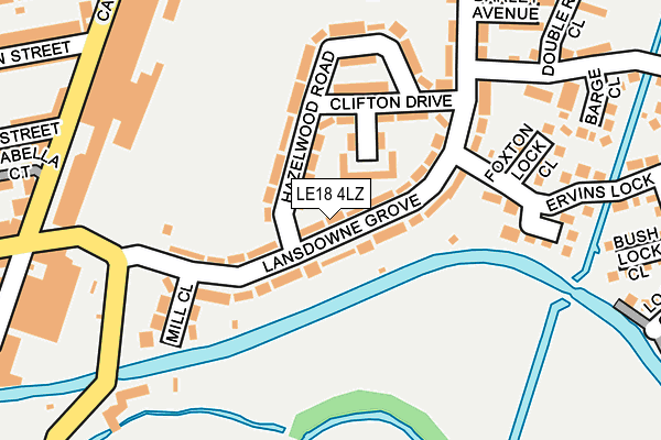 LE18 4LZ map - OS OpenMap – Local (Ordnance Survey)