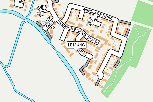 LE18 4NG map - OS OpenMap – Local (Ordnance Survey)