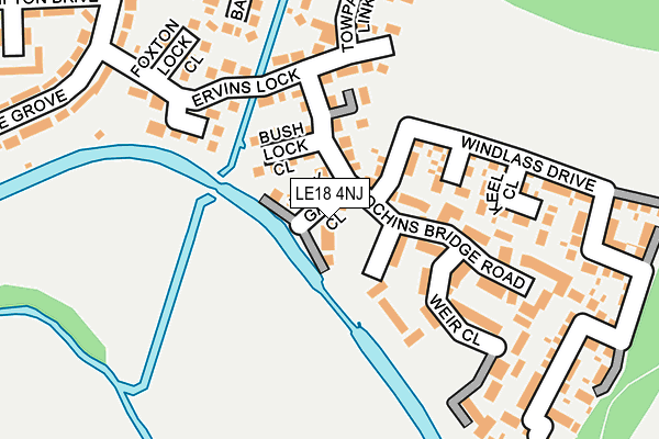 LE18 4NJ map - OS OpenMap – Local (Ordnance Survey)