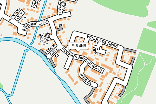 LE18 4NR map - OS OpenMap – Local (Ordnance Survey)