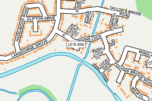 LE18 4NS map - OS OpenMap – Local (Ordnance Survey)