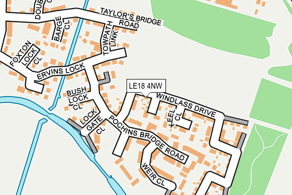 LE18 4NW map - OS OpenMap – Local (Ordnance Survey)