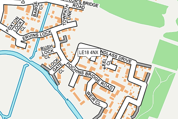 LE18 4NX map - OS OpenMap – Local (Ordnance Survey)