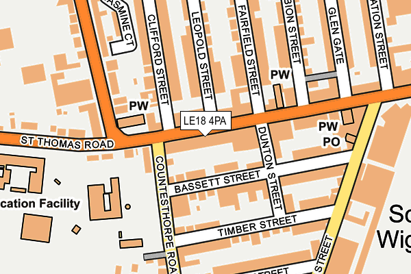 LE18 4PA map - OS OpenMap – Local (Ordnance Survey)