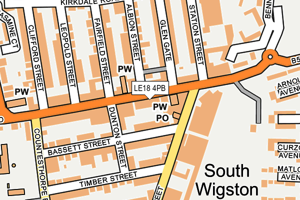 LE18 4PB map - OS OpenMap – Local (Ordnance Survey)