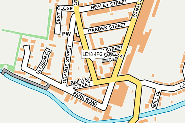 LE18 4PG map - OS OpenMap – Local (Ordnance Survey)