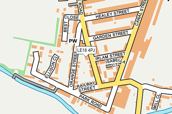 LE18 4PJ map - OS OpenMap – Local (Ordnance Survey)