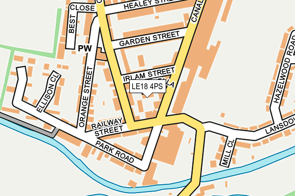 LE18 4PS map - OS OpenMap – Local (Ordnance Survey)