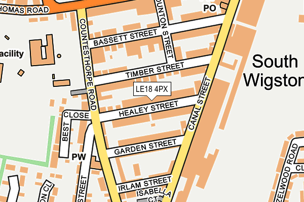 LE18 4PX map - OS OpenMap – Local (Ordnance Survey)