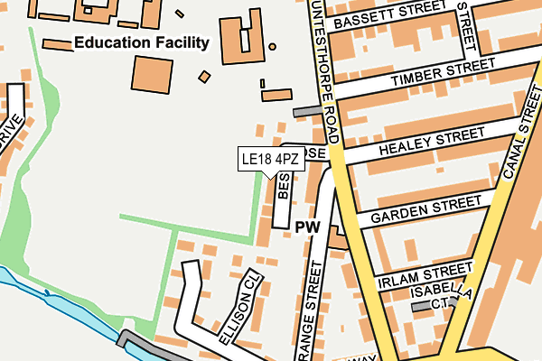 LE18 4PZ map - OS OpenMap – Local (Ordnance Survey)