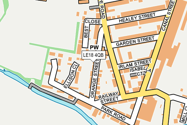 LE18 4QB map - OS OpenMap – Local (Ordnance Survey)