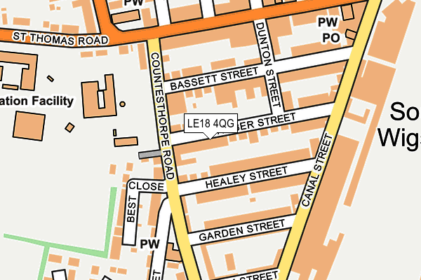 LE18 4QG map - OS OpenMap – Local (Ordnance Survey)