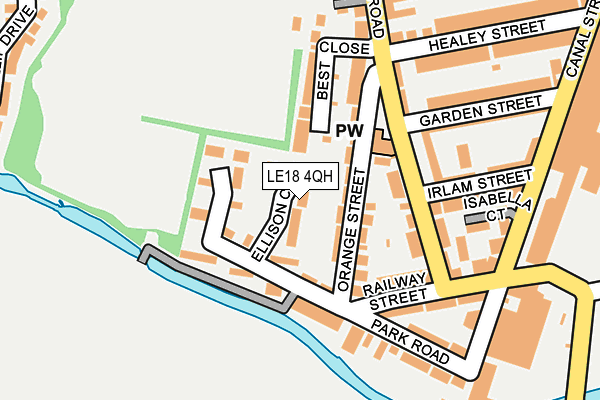 LE18 4QH map - OS OpenMap – Local (Ordnance Survey)