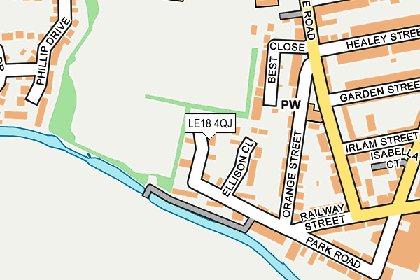 LE18 4QJ map - OS OpenMap – Local (Ordnance Survey)