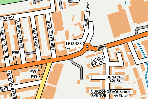 LE18 4SE map - OS OpenMap – Local (Ordnance Survey)