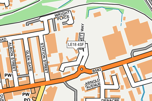 LE18 4SF map - OS OpenMap – Local (Ordnance Survey)