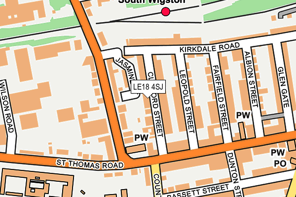 LE18 4SJ map - OS OpenMap – Local (Ordnance Survey)