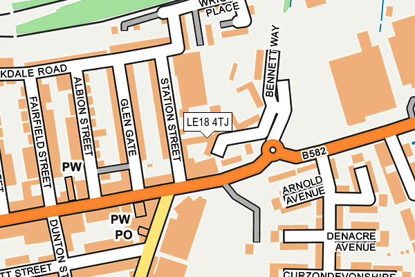 LE18 4TJ map - OS OpenMap – Local (Ordnance Survey)