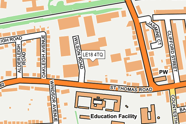 LE18 4TQ map - OS OpenMap – Local (Ordnance Survey)