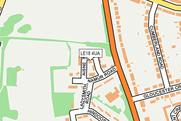 LE18 4UA map - OS OpenMap – Local (Ordnance Survey)