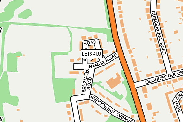 LE18 4UJ map - OS OpenMap – Local (Ordnance Survey)