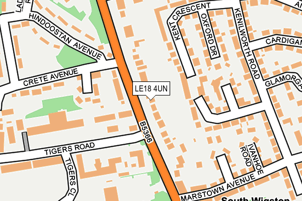 LE18 4UN map - OS OpenMap – Local (Ordnance Survey)