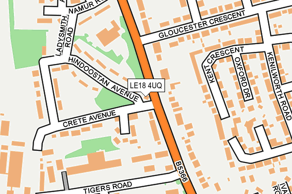 LE18 4UQ map - OS OpenMap – Local (Ordnance Survey)