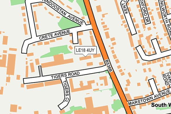 LE18 4UY map - OS OpenMap – Local (Ordnance Survey)