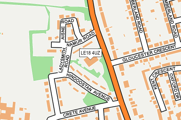 LE18 4UZ map - OS OpenMap – Local (Ordnance Survey)
