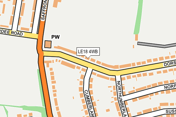 LE18 4WB map - OS OpenMap – Local (Ordnance Survey)