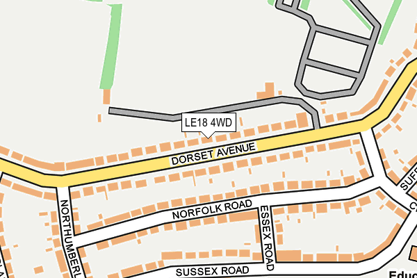 LE18 4WD map - OS OpenMap – Local (Ordnance Survey)