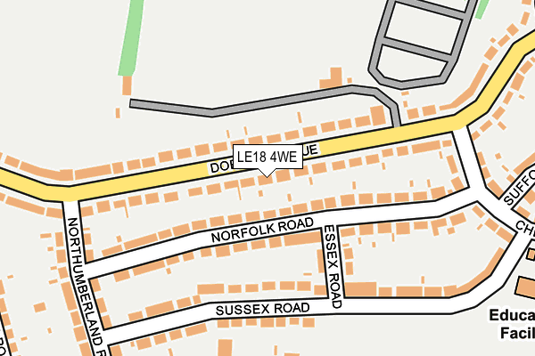 LE18 4WE map - OS OpenMap – Local (Ordnance Survey)