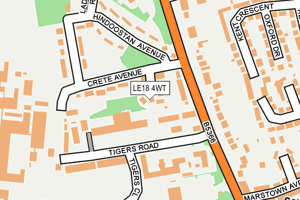 LE18 4WT map - OS OpenMap – Local (Ordnance Survey)