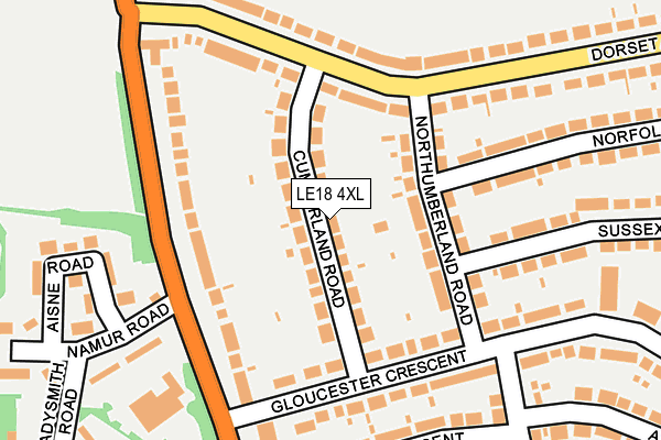 LE18 4XL map - OS OpenMap – Local (Ordnance Survey)
