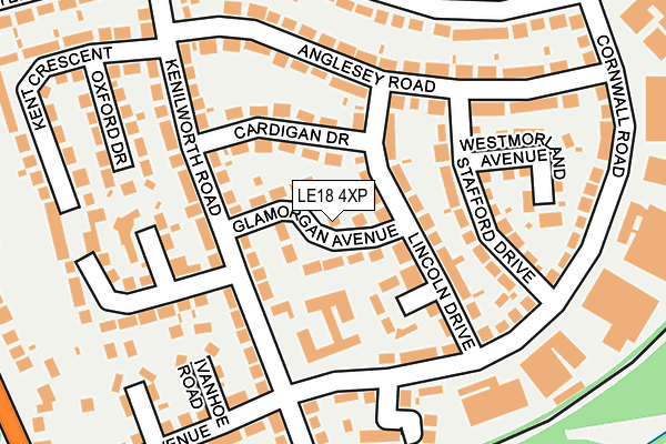 LE18 4XP map - OS OpenMap – Local (Ordnance Survey)