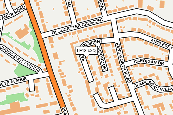 LE18 4XQ map - OS OpenMap – Local (Ordnance Survey)