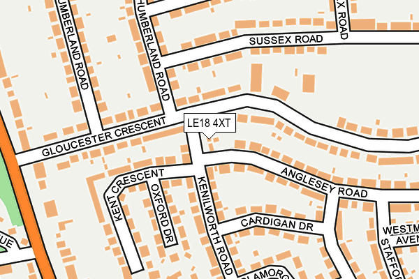 LE18 4XT map - OS OpenMap – Local (Ordnance Survey)
