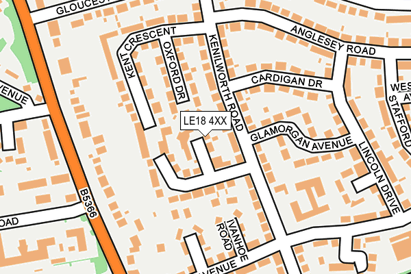 LE18 4XX map - OS OpenMap – Local (Ordnance Survey)