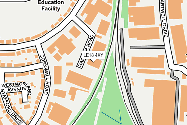 LE18 4XY map - OS OpenMap – Local (Ordnance Survey)