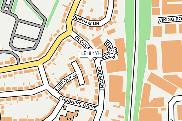 LE18 4YH map - OS OpenMap – Local (Ordnance Survey)