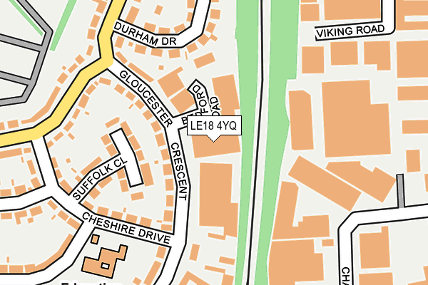 LE18 4YQ map - OS OpenMap – Local (Ordnance Survey)