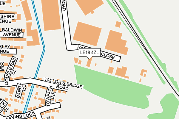 LE18 4ZL map - OS OpenMap – Local (Ordnance Survey)