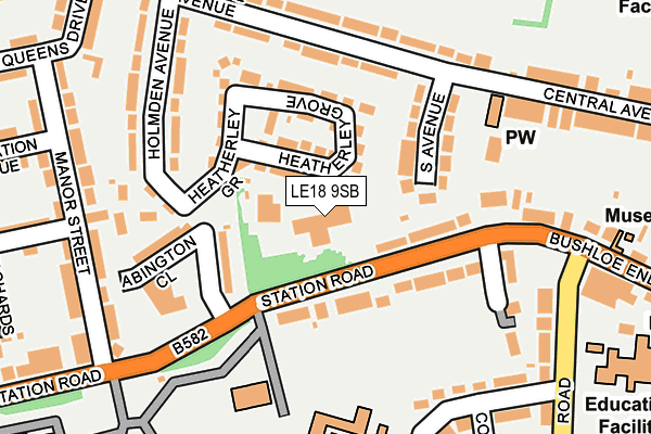 LE18 9SB map - OS OpenMap – Local (Ordnance Survey)