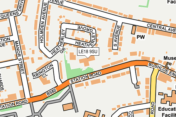 LE18 9SU map - OS OpenMap – Local (Ordnance Survey)