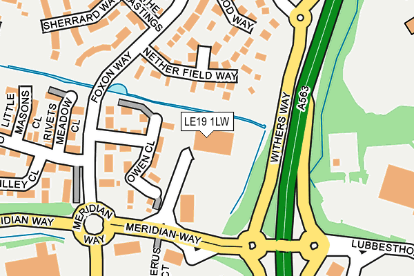 LE19 1LW map - OS OpenMap – Local (Ordnance Survey)