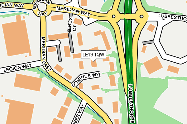 LE19 1QW map - OS OpenMap – Local (Ordnance Survey)