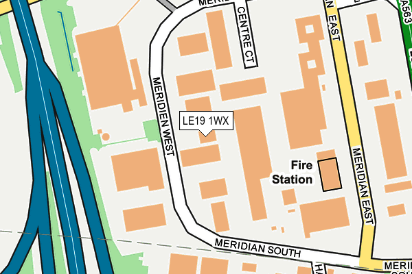 LE19 1WX map - OS OpenMap – Local (Ordnance Survey)