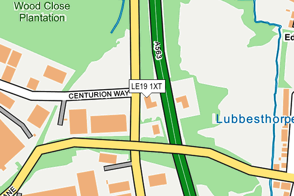 LE19 1XT map - OS OpenMap – Local (Ordnance Survey)